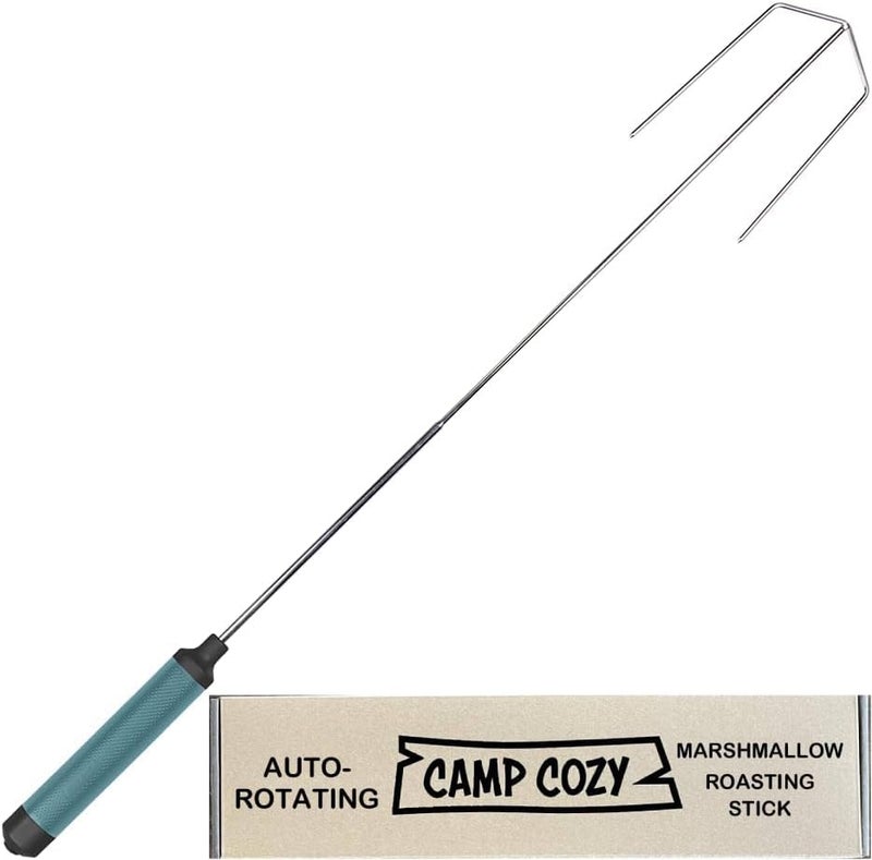 Camp Cozy HotRod Automatic Rotating Hot Dog and Marshmallow Roasting Stick – Premium Campfire Tool for S’mores, BBQ, and Camping – Compact, Durable, and Fun for All Ages - BLUE - Image 1